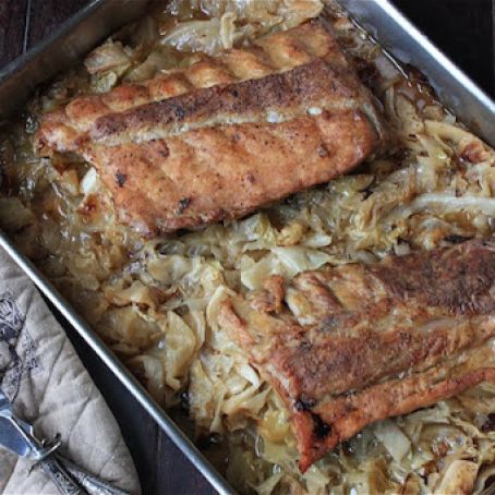 Baked Pork Ribs With Cabbage