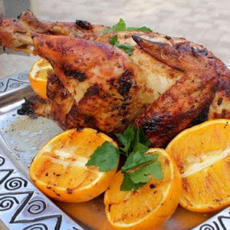 Orange Grilled Beer-Can Chickens