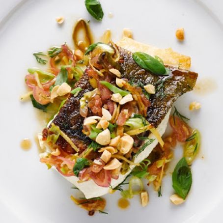 Chilean Sea Bass with Peanuts and Herbs