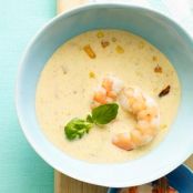 Buttermilk-Corn Soup with Shrimp