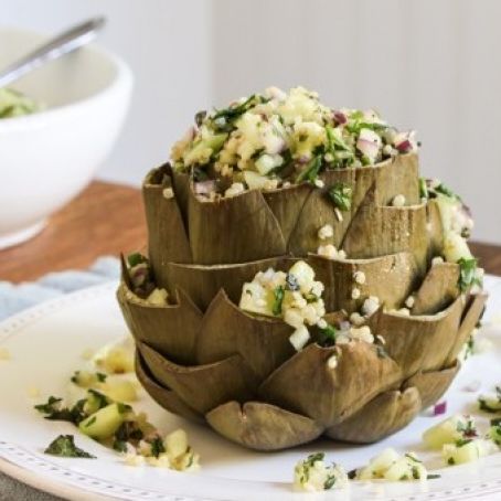 Quinoa Tabbouleh Stuffed Artichokes