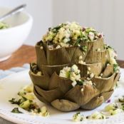 Quinoa Tabbouleh Stuffed Artichokes