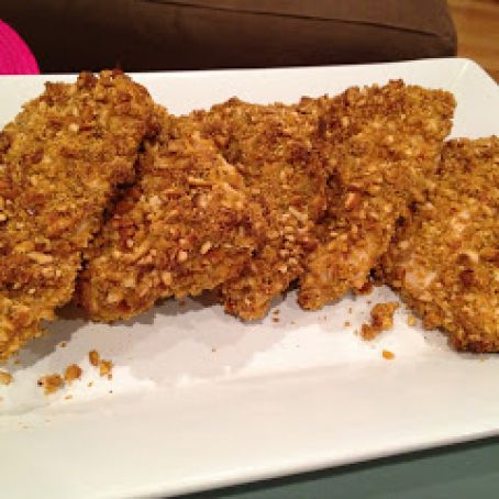 Pretzel Coated Oven Fried Chicken