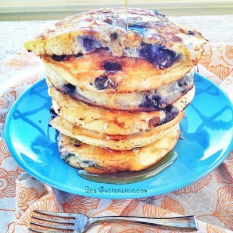 Extra Fluffy Coconut Flour Blueberry Pancakes