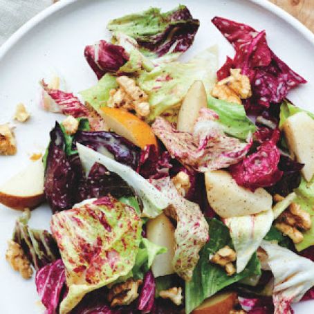 Chicory and Asian Pear Salad with Membrillo Vinaigrette