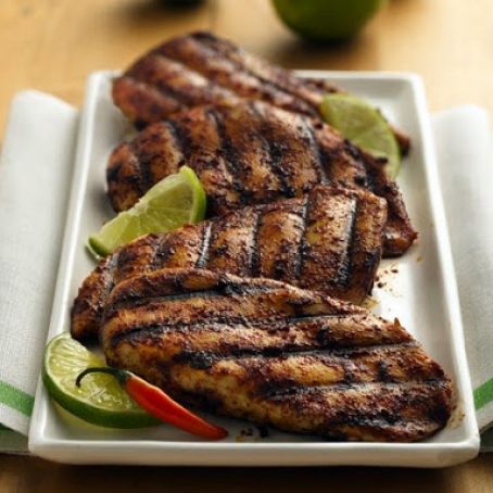 Lime- and Chili-Rubbed Chicken Breasts