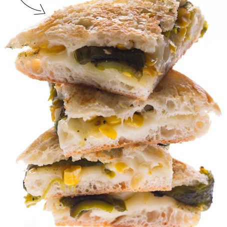 Roasted Poblano and Corn Oaxaca Grilled Cheese