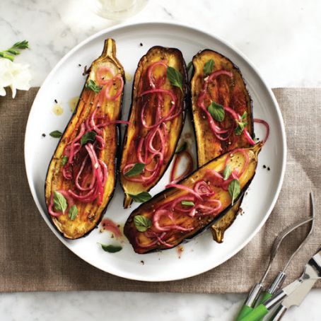 EGGPLANT-Baby Eggplants with Oregano and Red Onions