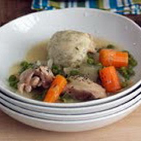 Skillet Chicken and Dumplings for One