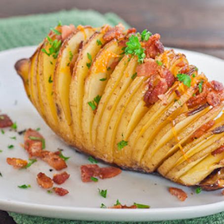 Hasselback Potatoes with Cheese and Bacon