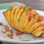 Hasselback Potatoes with Cheese and Bacon