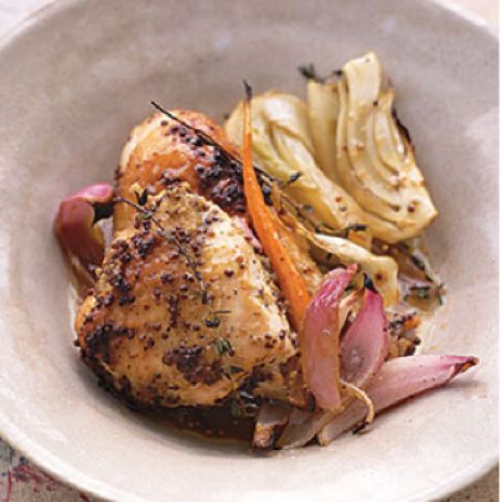 Mustard-Roasted Chicken with Vegetables