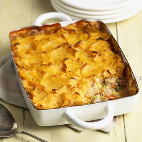 Turkey Pie with Two Potato Topping