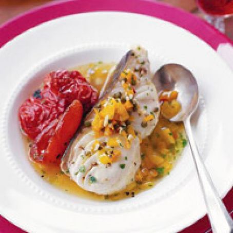 Poached Halibut & Peppers