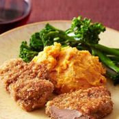 Pork Milanese with Mashed Sweet Potato