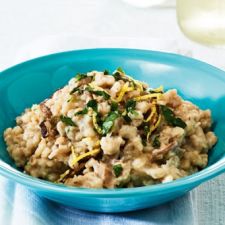 Slow Cooker Mushroom Barley Risotto