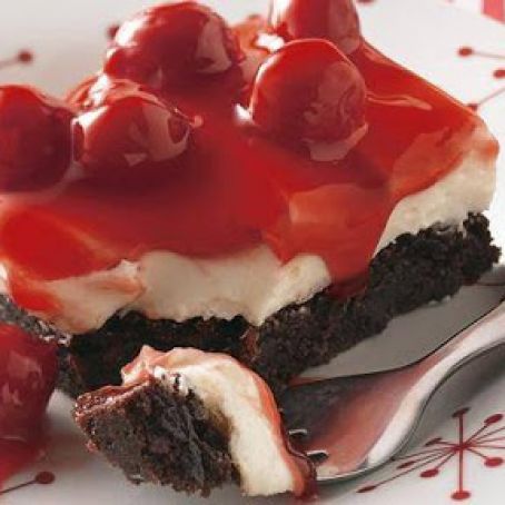 Cherry Topped Brownie Dessert Squares