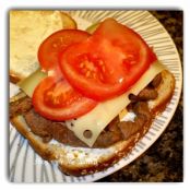 Black & Decker: Sweet & Spicey Steak Pieces with Onion, Mushrooms & Swiss Cheese Ultimate Sandwich Recipe