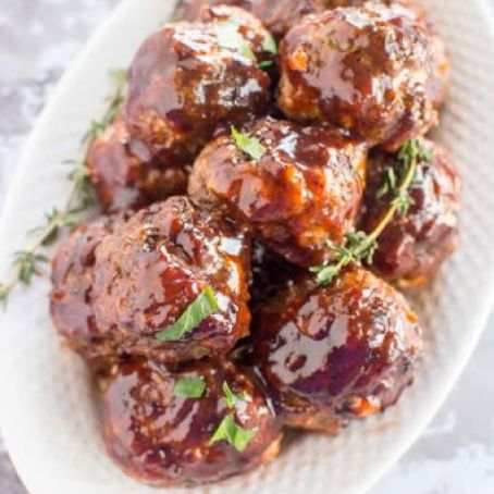 Slow Cooker Blueberry BBQ Meatballs