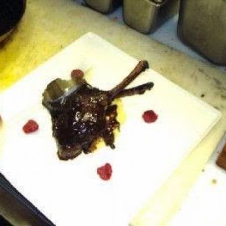 VENISON CHOPS w/RASPBERRY BALSAMIC RED.