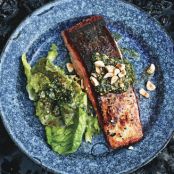 Butter-Basted Salmon with Hazelnut Relish