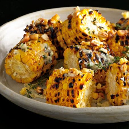 Grilled Corn w/Herb Butter and Corn Nuts