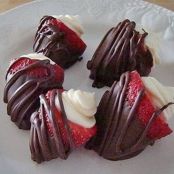 Cheese Cake Filled Chocolate Covered Strawberries