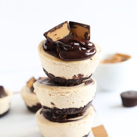 No Bake Peanut Butter Cup Cheesecakes, Vegan