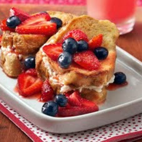 Cream Cheese French Toast Bake with Strawberry Topping