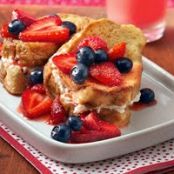 Cream Cheese French Toast Bake with Strawberry Topping