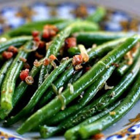 Green Beans and Pancetta with Browned Butter