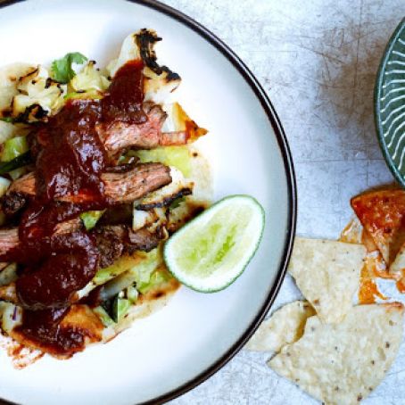 Skirt Steak Fajitas with Grilled Cabbage & Scallions