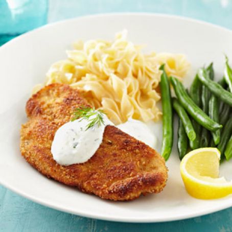 Turkey Schnitzel with Creamy Dill Sauce
