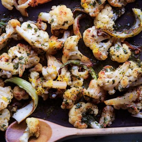 Roasted Cauliflower with Lemon-Parsley Dressing