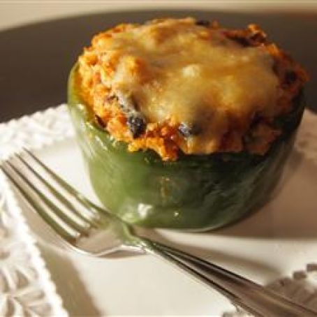 Vegetarian Mexican Inspired Stuffed Peppers