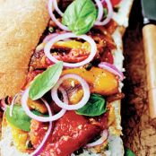 Roasted Pepper and Goat Cheese Sandwiches