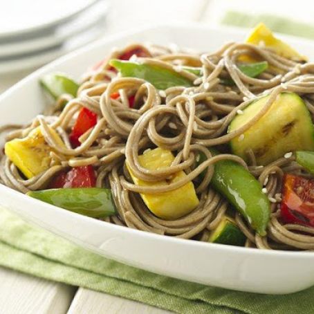 Sesame Ginger Grilled Vegetables and Soba Noodles