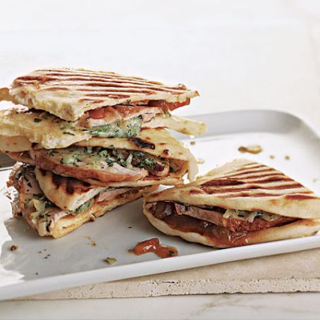 Grilled Turkey and Cheddar Sandwiches with Mango Chutney