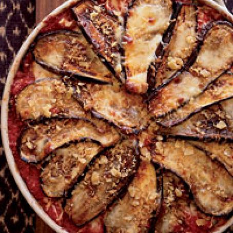 Eggplant Parmesan with Crisp Bread Crumb Topping