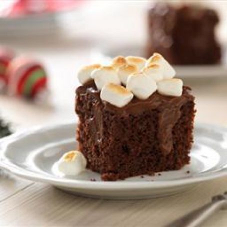 Toasted Marshmallow-Chocolate Pudding Cake