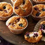 Wild Berry-Oatmeal Cheesecake Muffins