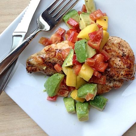 Grilled Chicken with Mango & Avocado Salsa