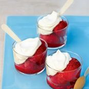Raspberry Sorbet with Fresh Whipped Cream
