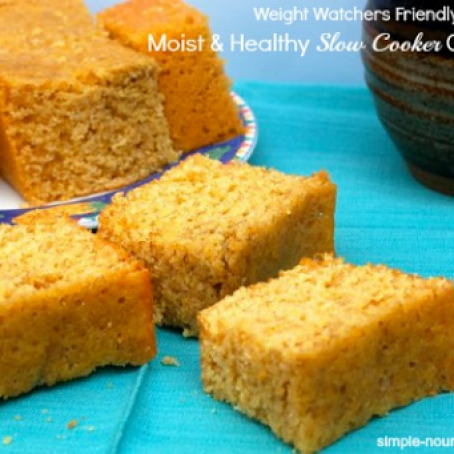 Moist Healthy Slow Cooker Cornbread - WW = 4 PointsPlus