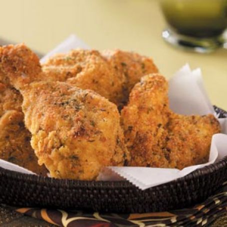 Cornmeal Oven-Fried Chicken Recipe