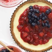 Red, White, and Blueberry Cheesecake Tart