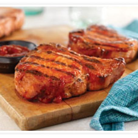 Grilled Ribeye (rib) pork chops