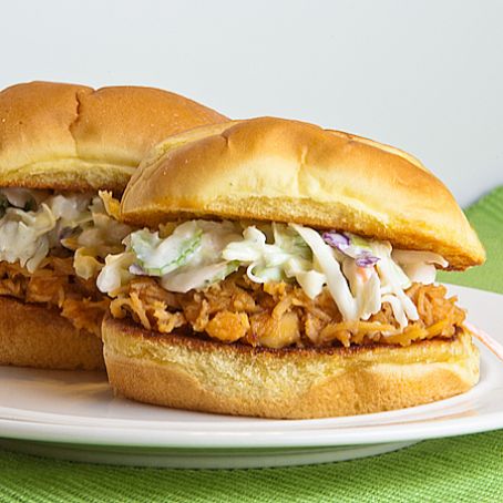 Buffalo Chicken Sliders with Ranch Slaw