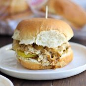 Crockpot Brown Sugar Bourbon Chicken Sliders with Sweet Bourbon Glaze