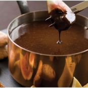 Chocolate and Kahlua Fondue with Winter Fruits